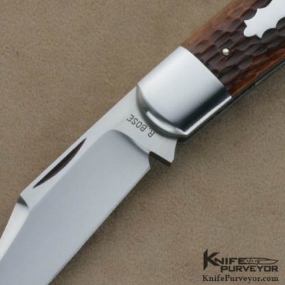 Reese Bose Custom Knives #7 Jigged Bone Lanny's Clip Slipjoint - Image 2