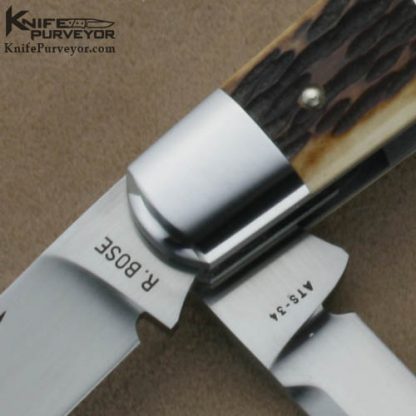 Reese Bose Custom Knife #5 Remington Jigged Bone Four Blade Large Congress Slip Joint - Image 2