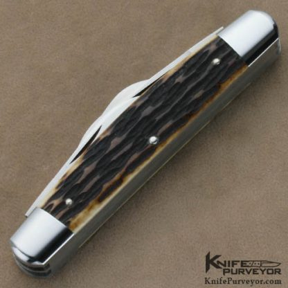 Reese Bose Custom Knife #5 Remington Jigged Bone Four Blade Large Congress Slip Joint - Image 4