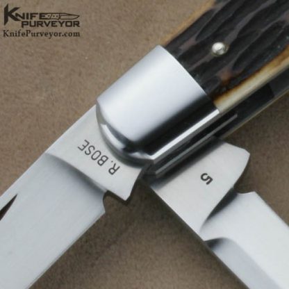 Reese Bose Custom Knife #5 Remington Jigged Bone Four Blade Large Congress Slip Joint - Image 3