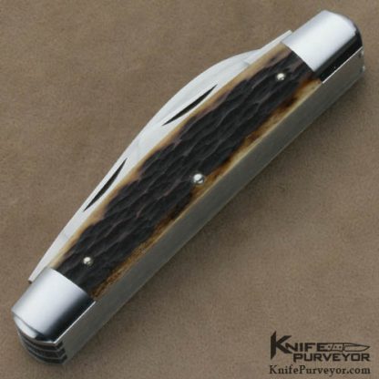 Reese Bose Custom Knife #5 Remington Jigged Bone 5 Blade Large Rogers Congress Slip Joint - Image 4