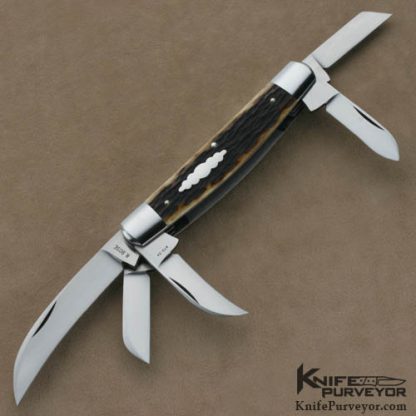 Reese Bose Custom Knife #5 Remington Jigged Bone 5 Blade Large Rogers Congress Slip Joint