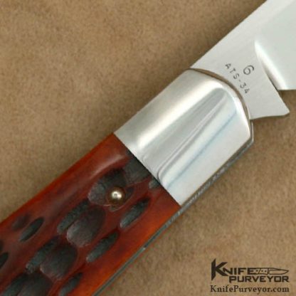 Reese Bose Custom Knife Single Blade AG Russel Jigged Bone #6 Saddlehorn - Image 4