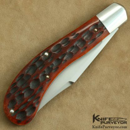 Reese Bose Custom Knife Single Blade AG Russel Jigged Bone #6 Saddlehorn - Image 3