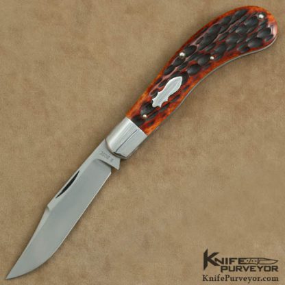 Reese Bose Custom Knife Single Blade AG Russel Jigged Bone #6 Saddlehorn