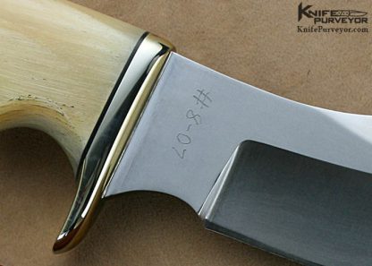 R.J. Knives Custom Knives "Bear Tooth" Ramshorn & Nickel Silver Subhilt Skinner - Image 4