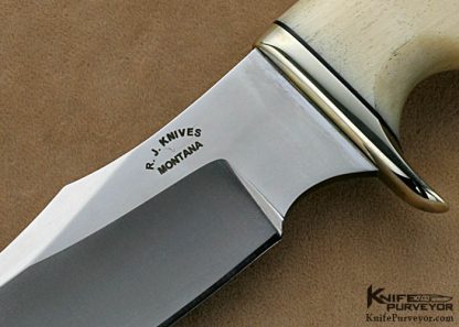 R.J. Knives Custom Knives "Bear Tooth" Ramshorn & Nickel Silver Subhilt Skinner - Image 2