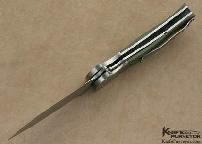 RJ Martin Custom Knife Orange Peel Textured Titanium, S30V and Micarta "Q36" Flipper - Image 5