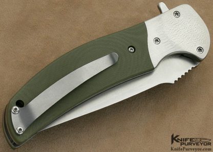 RJ Martin Custom Knife Orange Peel Textured Titanium, S30V and Micarta "Q36" Flipper - Image 3