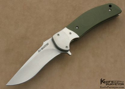 RJ Martin Custom Knife Orange Peel Textured Titanium, S30V and Micarta "Q36" Flipper