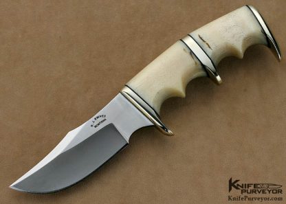 R.J. Knives Custom Knives "Bear Tooth" Ramshorn & Nickel Silver Subhilt Skinner