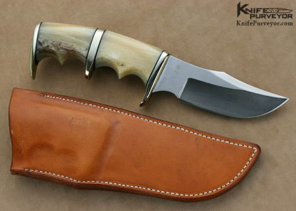 R.J. Knives Custom Knives "Bear Tooth" Ramshorn & Nickel Silver Subhilt Skinner - Image 3