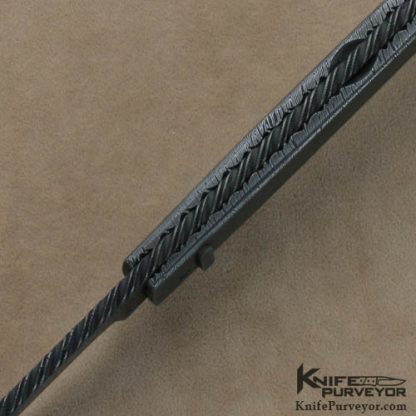 Jerry Rados Custom Knives Sole Authorship "Turkish Twist" Damascus Automatic Lockback - Image 5