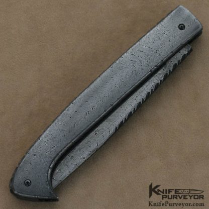 Jerry Rados Custom Knives Sole Authorship "Turkish Twist" Damascus Automatic Lockback - Image 3