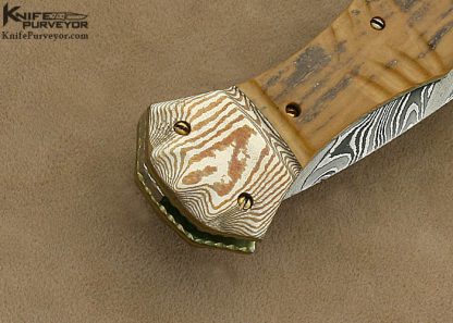 Rainey Vallotton Custom Knife Damascus, Mokume & Fluted  D/A Automatic - Image 4