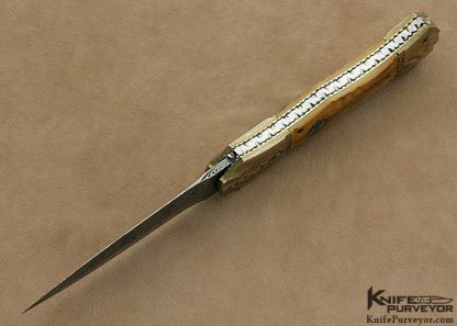 Rainey Vallotton Custom Knife Damascus, Mokume & Fluted  D/A Automatic - Image 5