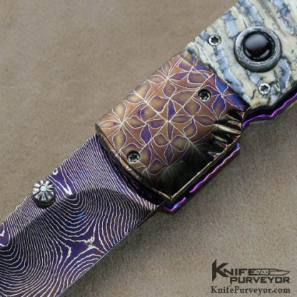 Rainy Vallotton Custom Knife Damascus D/A Automatic - Image 2