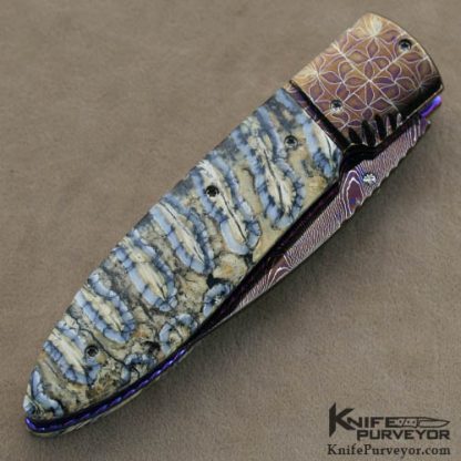 Rainy Vallotton Custom Knife Damascus D/A Automatic - Image 3