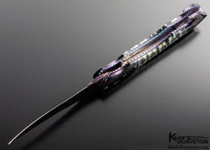 Rainy Vallotton Custom Knife "Urukky" Blued Chad Nichols Damascus Auto "Goblin" Linerlock - Image 4