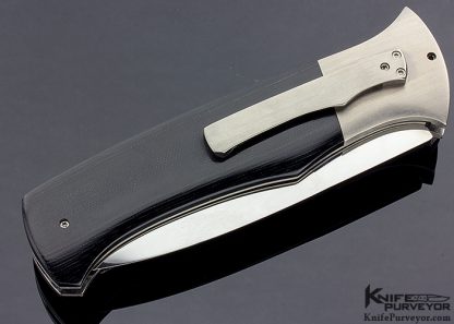 Rainy Vallotton Custom Knife Black Micarta Automatic Linerlock - Image 4