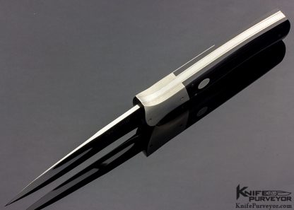 Rainy Vallotton Custom Knife Black Micarta Automatic Linerlock - Image 5