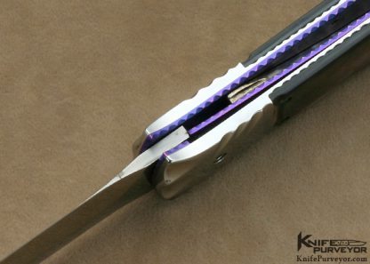 Rainy Vallotton Custom Knife "Ice Pick" Auto Dagger With  Presentation Grade Black Lip Mother Of Pearl  With High Polish Carved Stainless Steel Linerlock - Image 6