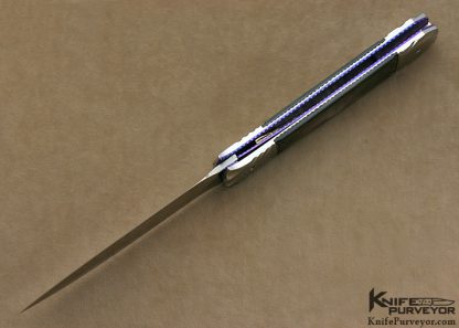 Rainy Vallotton Custom Knife "Ice Pick" Auto Dagger With  Presentation Grade Black Lip Mother Of Pearl  With High Polish Carved Stainless Steel Linerlock - Image 5