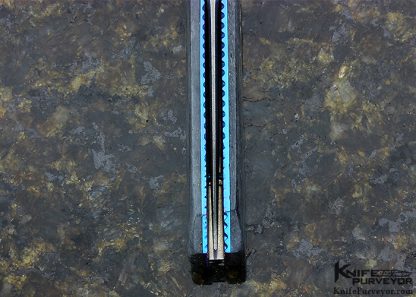 Rainy Vallotton Custom Knife Giraffe Bone & Damascus D/A Automatic Linerlock - Image 7