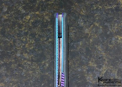 Rainy Vallotton Custom Knife Giraffe Bone & Damascus D/A Automatic Linerlock - Image 6