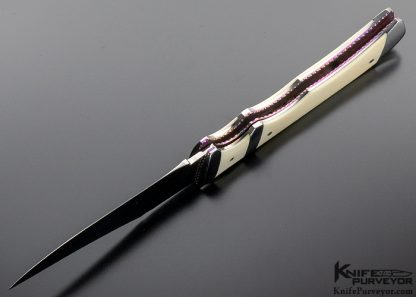 Rainy Vallotton Custom Knife Mammoth and Titanium Covert Subhilt Automatic Linerlock - Image 7