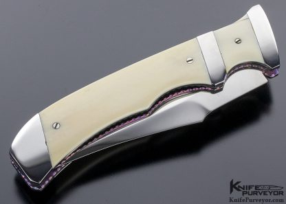 Rainy Vallotton Custom Knife Mammoth and Titanium Covert Subhilt Automatic Linerlock - Image 5