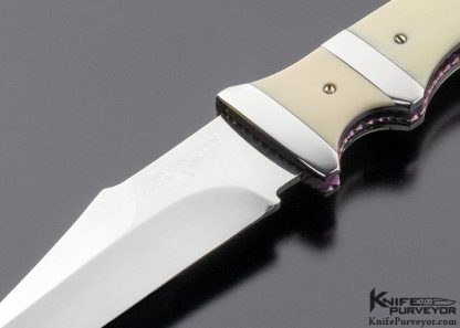 Rainy Vallotton Custom Knife Mammoth and Titanium Covert Subhilt Automatic Linerlock - Image 2