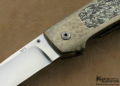 Ralph Dewey Harris Custom Knives Anodized & Machined Titanium Interframe Left Handed Linerlock - Image 2