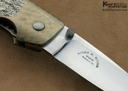Ralph Dewey Harris Custom Knives Anodized & Machined Titanium Interframe Left Handed Linerlock - Image 6
