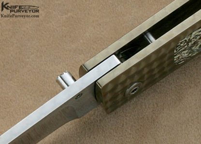 Ralph Dewey Harris Custom Knives Anodized & Machined Titanium Interframe Left Handed Linerlock - Image 5