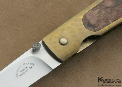 Ralph Dewey Harris Custom Knife Titanium & Desert Ironwood Interframe Linerlock - Image 2