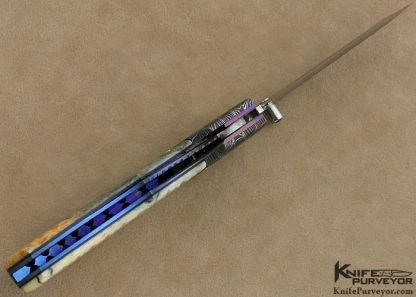 Ralph Freer Custom Knife Fluted Oosic and Damascus Linerlock - Image 9