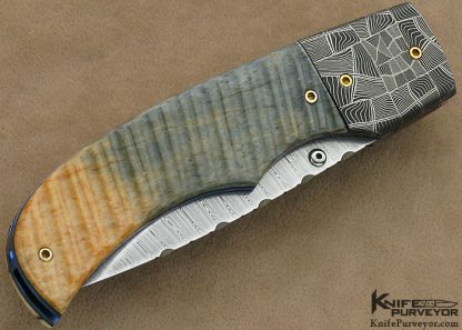 Ralph Freer Custom Knife Fluted Oosic and Damascus Linerlock - Image 4