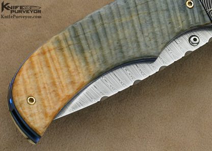 Ralph Freer Custom Knife Fluted Oosic and Damascus Linerlock - Image 6