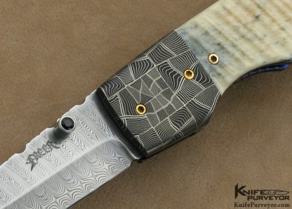Ralph Freer Custom Knife Fluted Oosic and Damascus Linerlock - Image 3