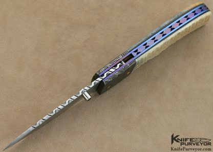 Ralph Freer Custom Knife Fluted Oosic and Damascus Linerlock - Image 7