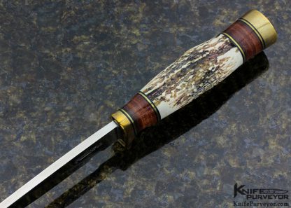 Randall Custom Knife Model 26 Pathfinder Stag, Stacked Leather and Brass - Image 4