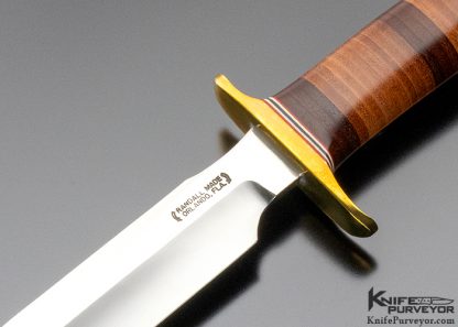 Randall Custom Knife Model 1-7 with Stacked Leather and Brass - Image 2