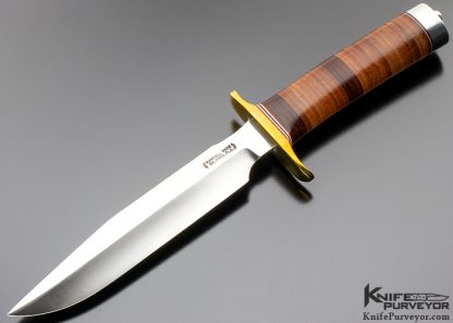 Randall Custom Knife Model 1-7 with Stacked Leather and Brass