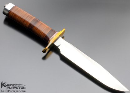 Randall Custom Knife Model 1-7 with Stacked Leather and Brass - Image 3