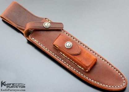 Randall Custom Knife Model 1-7 with Stacked Leather and Brass - Image 7