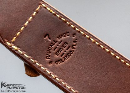 Randall Custom Knife Model 1-7 with Stacked Leather and Brass - Image 8