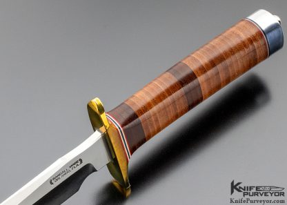 Randall Custom Knife Model 1-7 with Stacked Leather and Brass - Image 5