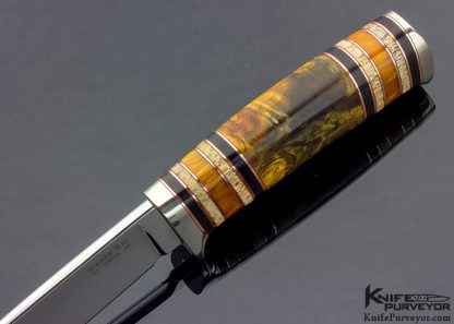 Randy Lee Custom Knife Drop Point 202 California Buckeye, Amber, Oosic and Ironwood - Image 4