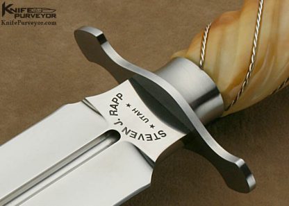 Steven Rapp Custom Knives Jon Robyn Engraved Fluted Fossilized Walrus Presentation Dagger - Image 7